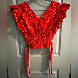 Polka Dot Cropped Blouse